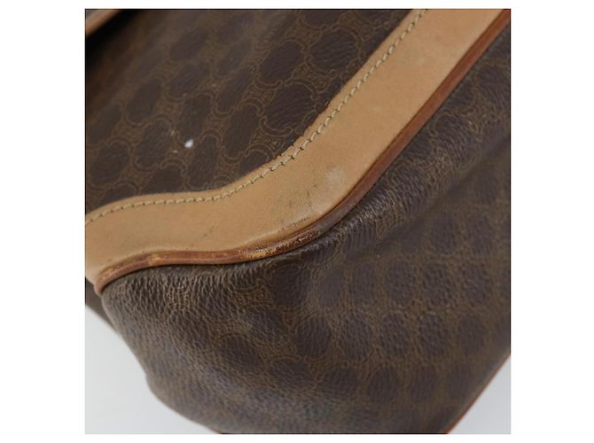 Céline Borsa a mano in tela Macadam CELINE in pelle PVC marrone oro Auth 158419 D'oro - vista 11