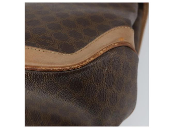 Céline Borsa a mano in tela Macadam CELINE in pelle PVC marrone oro Auth 158419 D'oro - vista 12