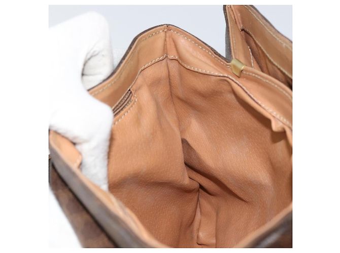 Céline Borsa a mano in tela Macadam CELINE in pelle PVC marrone oro Auth 158419 D'oro - vista 18