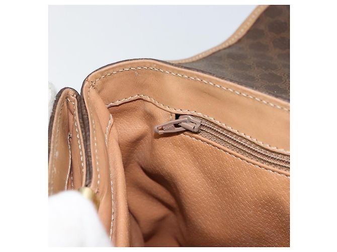 Céline Borsa a mano in tela Macadam CELINE in pelle PVC marrone oro Auth 158419 D'oro - vista 20