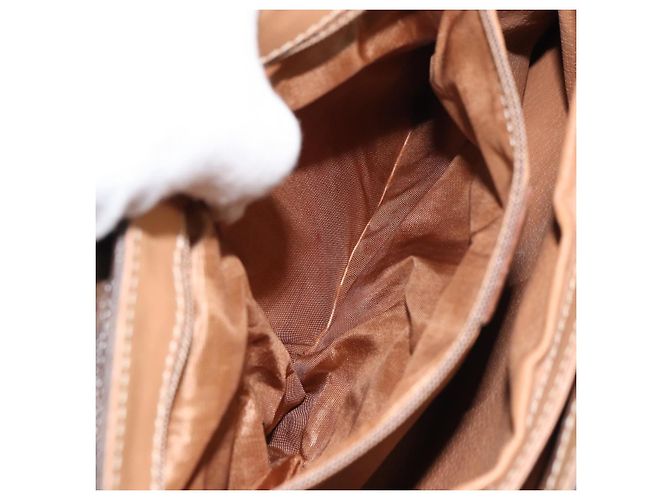 Céline Borsa a mano in tela Macadam CELINE in pelle PVC marrone oro Auth 158419 D'oro - vista 21