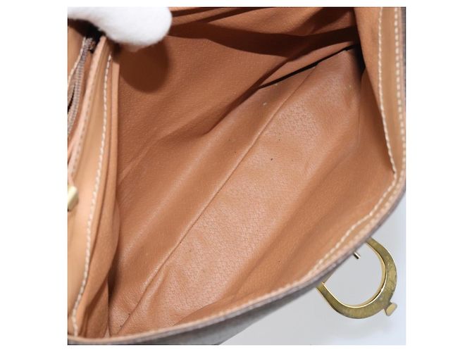 Céline Borsa a mano in tela Macadam CELINE in pelle PVC marrone oro Auth 158419 D'oro - vista 22