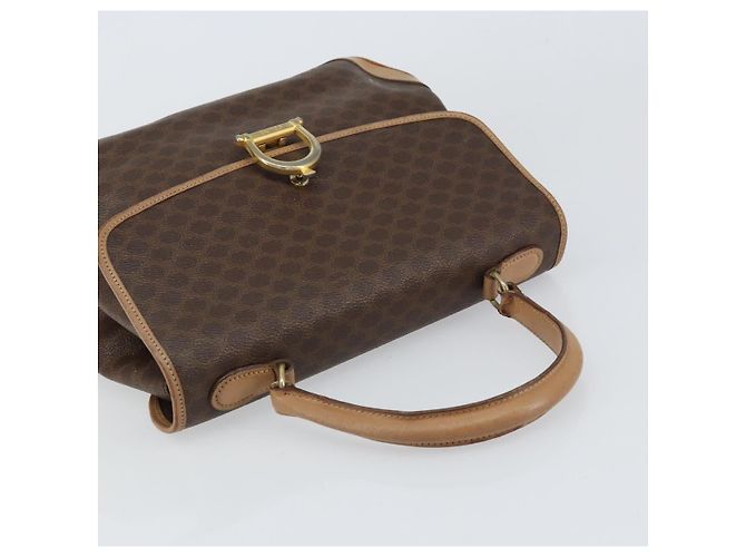 Céline Borsa a mano in tela Macadam CELINE in pelle PVC marrone oro Auth 158419 D'oro - vista 6