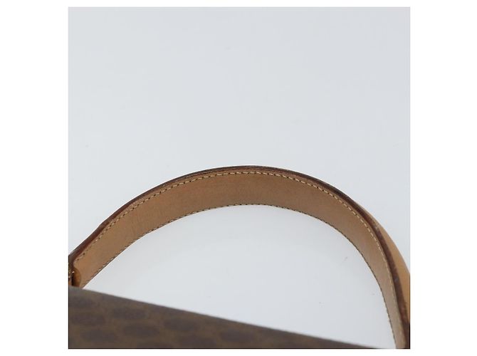Céline Borsa a mano in tela Macadam CELINE in pelle PVC marrone oro Auth 158419 D'oro - vista 8