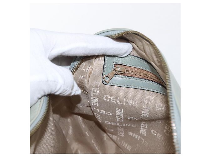 Céline Borsa a Spalla CELINE Circle in Pelle Oro Verde Chiaro Auth 156943 D'oro - vista 20