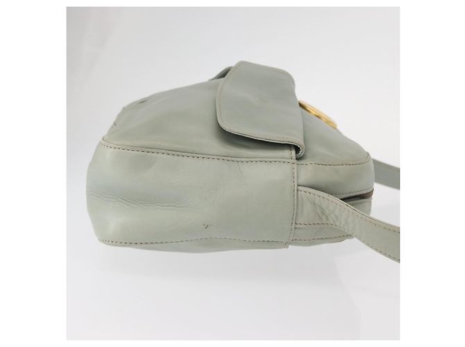 Céline Borsa a Spalla CELINE Circle in Pelle Oro Verde Chiaro Auth 156943 D'oro - vista 4