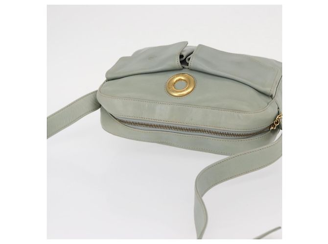 Céline Borsa a Spalla CELINE Circle in Pelle Oro Verde Chiaro Auth 156943 D'oro - vista 6