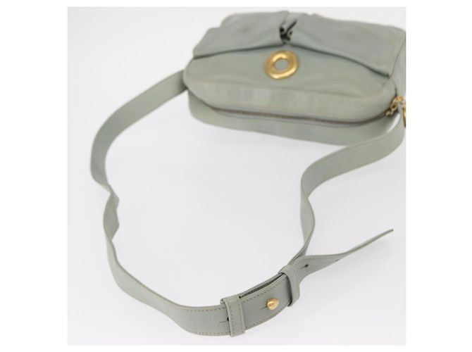 Céline Borsa a Spalla CELINE Circle in Pelle Oro Verde Chiaro Auth 156943 D'oro - vista 7