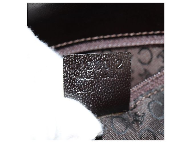 Céline Borsa a Spalla CELINE Blazon in Tela Marrone Oro Auth 158910V D'oro - vista 22