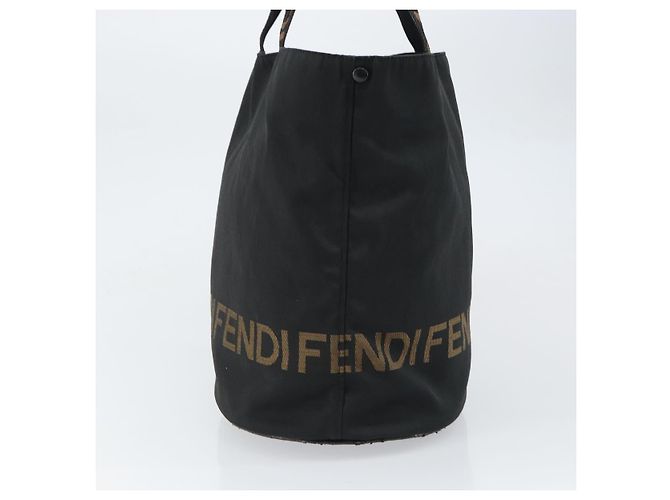 FENDI Tote Bag Nylon Schwarz Silber Auth 160705 - Ansicht 4