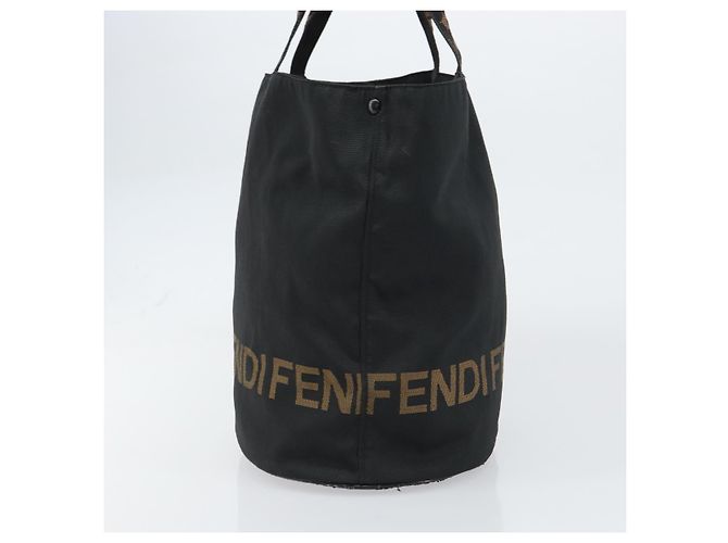 FENDI Tote Bag Nylon Schwarz Silber Auth 160705 - Ansicht 5
