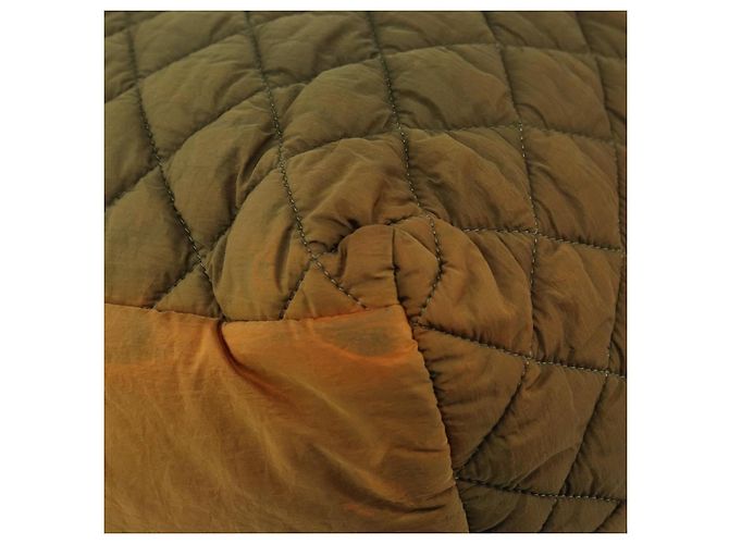 CHANEL Matelassé Coco Cocoon GM Borsa Tote Nylon Khaki Argento CC Auth 157319 Cachi - vista 12