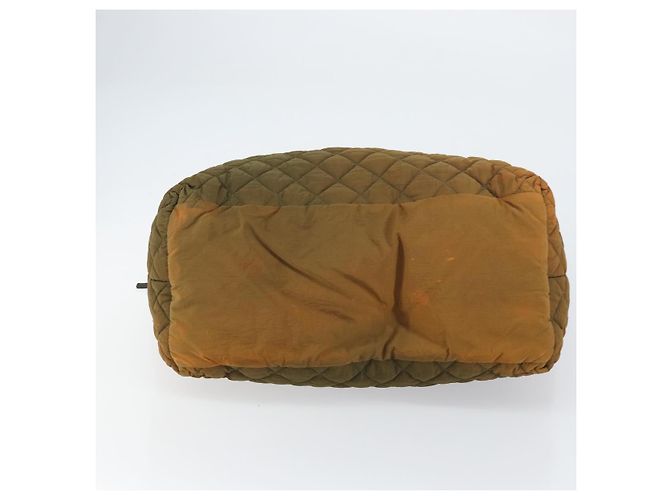 CHANEL Matelassé Coco Cocoon GM Borsa Tote Nylon Khaki Argento CC Auth 157319 Cachi - vista 9