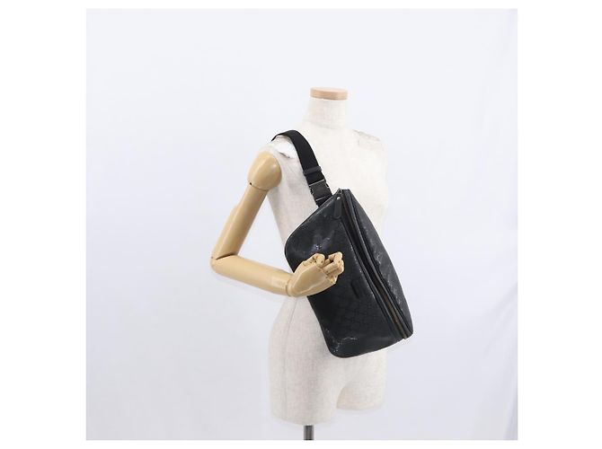 GUCCI GG Canvas GG Implementierung Umhängetasche aus PVC Schwarz Silber 211110 Auth bs31846 - Ansicht 23