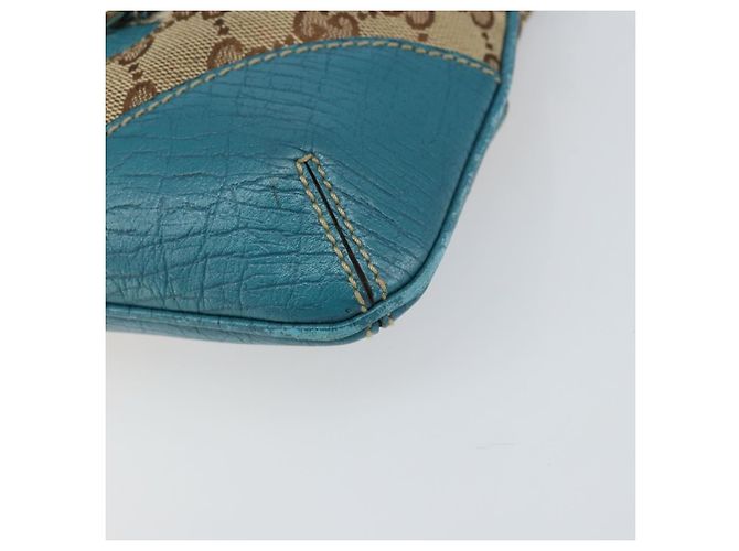 Borsa a Spalla GG Canvas GUCCI Beige Turchese Blu Oro 141506 Auth BA9062 D'oro - vista 10