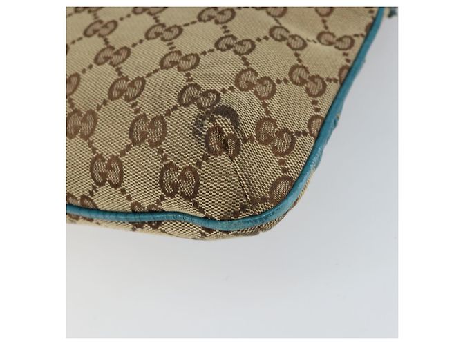 Borsa a Spalla GG Canvas GUCCI Beige Turchese Blu Oro 141506 Auth BA9062 D'oro - vista 12