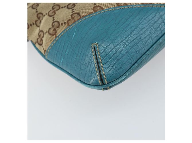 Borsa a Spalla GG Canvas GUCCI Beige Turchese Blu Oro 141506 Auth BA9062 D'oro - vista 13
