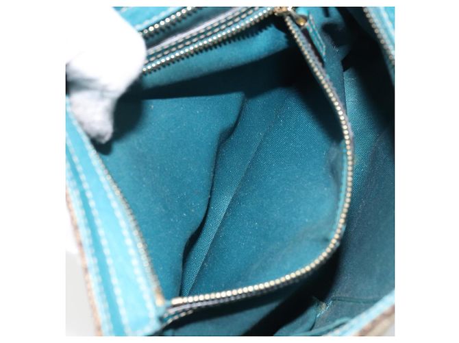 Borsa a Spalla GG Canvas GUCCI Beige Turchese Blu Oro 141506 Auth BA9062 D'oro - vista 20