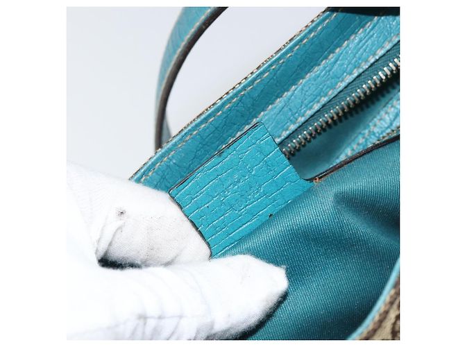 Borsa a Spalla GG Canvas GUCCI Beige Turchese Blu Oro 141506 Auth BA9062 D'oro - vista 21