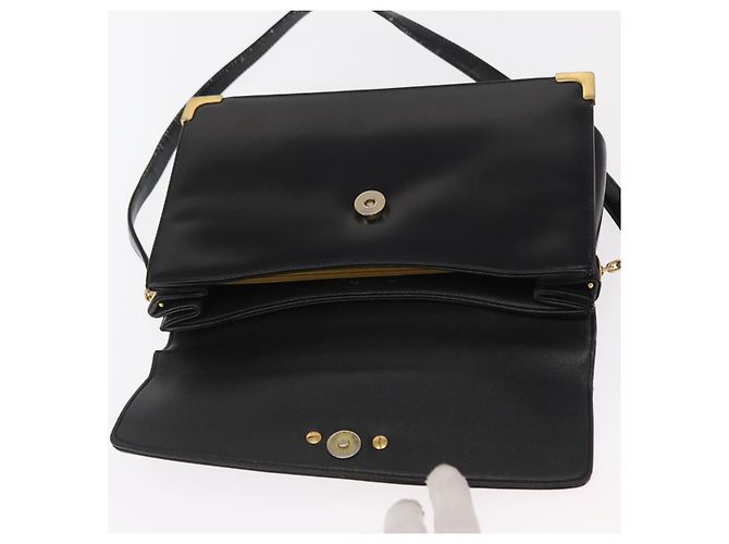 Borsa a Spalla Christian Dior in Pelle Nera Oro Auth 160676 Nero D'oro - vista 16