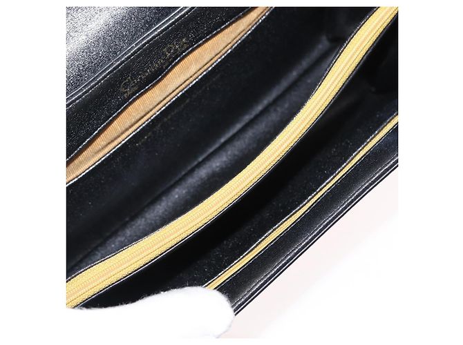 Borsa a Spalla Christian Dior in Pelle Nera Oro Auth 160676 Nero D'oro - vista 18