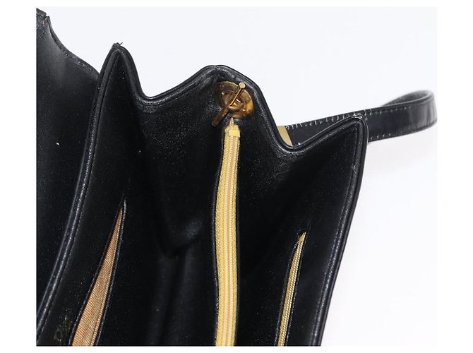 Borsa a Spalla Christian Dior in Pelle Nera Oro Auth 160676 Nero D'oro - vista 19
