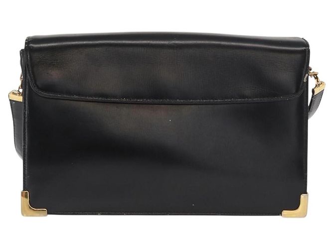 Borsa a Spalla Christian Dior in Pelle Nera Oro Auth 160676 Nero D'oro - vista 3