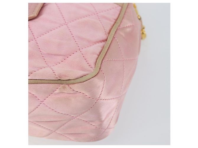Borsa a Spalla CHANEL con Catena Satin Rosa Oro CC Auth bs31914 D'oro - vista 10