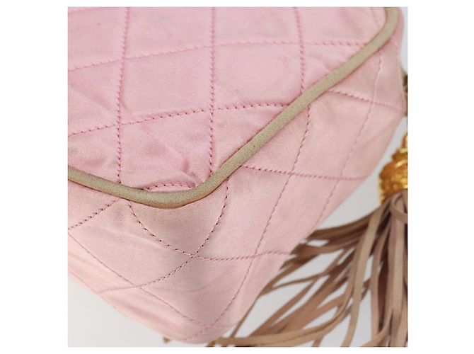 Borsa a Spalla CHANEL con Catena Satin Rosa Oro CC Auth bs31914 D'oro - vista 12