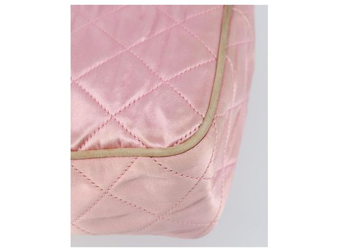 Borsa a Spalla CHANEL con Catena Satin Rosa Oro CC Auth bs31914 D'oro - vista 13