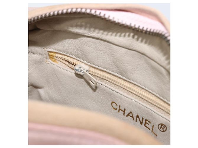 Borsa a Spalla CHANEL con Catena Satin Rosa Oro CC Auth bs31914 D'oro - vista 19
