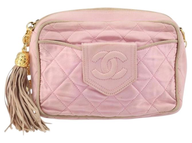Borsa a Spalla CHANEL con Catena Satin Rosa Oro CC Auth bs31914 D'oro - vista 2