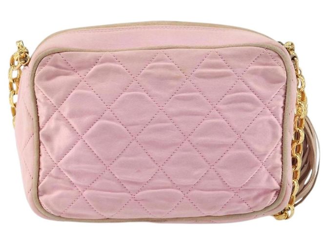 Borsa a Spalla CHANEL con Catena Satin Rosa Oro CC Auth bs31914 D'oro - vista 3