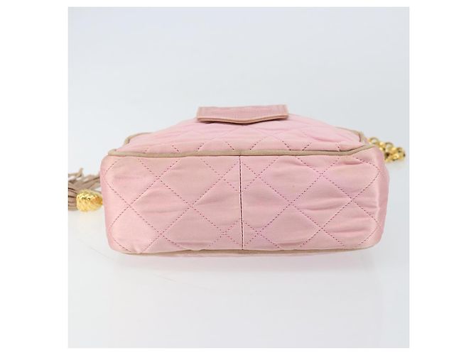 Borsa a Spalla CHANEL con Catena Satin Rosa Oro CC Auth bs31914 D'oro - vista 9