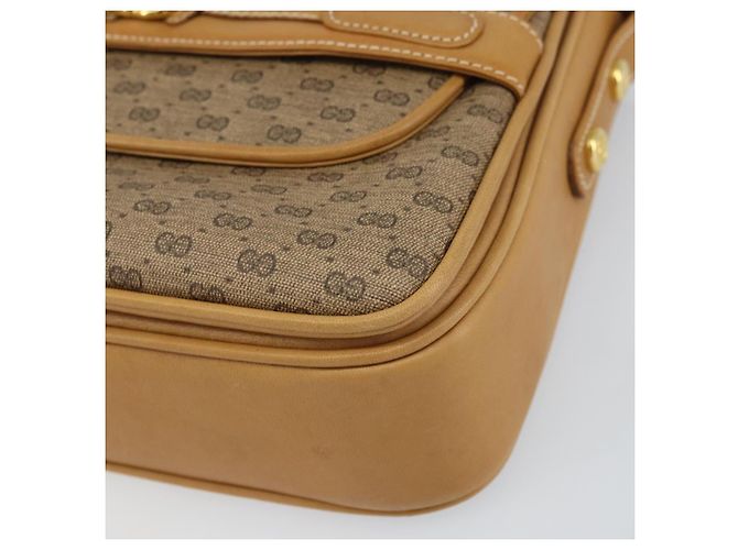 Gucci Borsa a Spalla Micro GG Supreme PVC Beige Oro Auth 160593 D'oro - vista 10