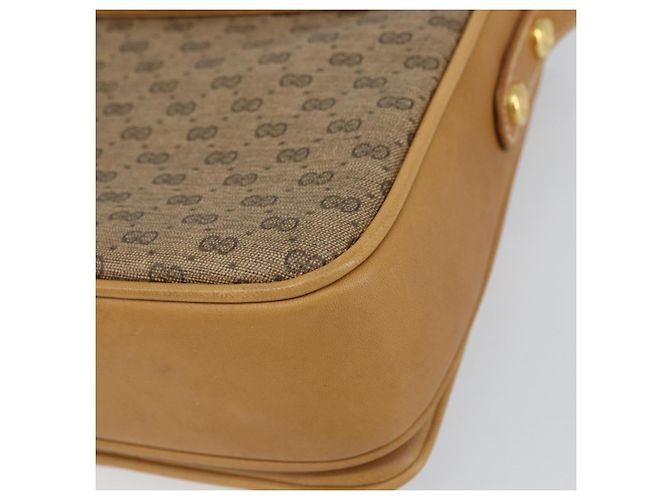Gucci Borsa a Spalla Micro GG Supreme PVC Beige Oro Auth 160593 D'oro - vista 12