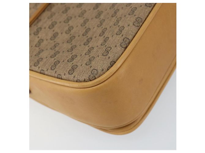 Gucci Borsa a Spalla Micro GG Supreme PVC Beige Oro Auth 160593 D'oro - vista 13