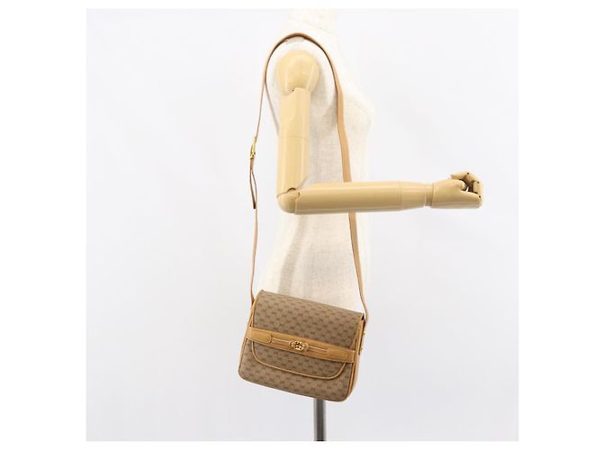 Gucci Borsa a Spalla Micro GG Supreme PVC Beige Oro Auth 160593 D'oro - vista 25