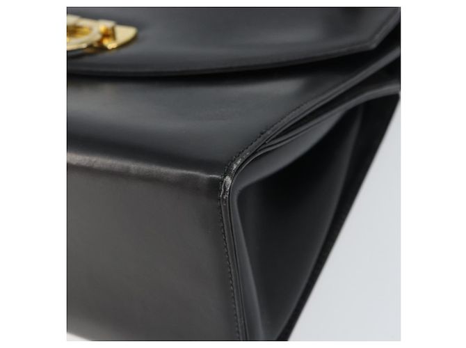 Borsa a Spalla Salvatore Ferragamo Gancini in Pelle 2 in 1 Nera Oro Auth 156467 - vista 12