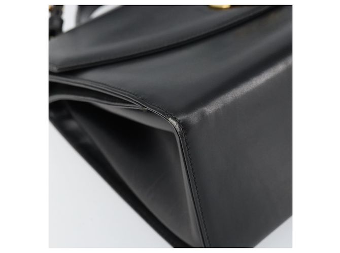 Borsa a Spalla Salvatore Ferragamo Gancini in Pelle 2 in 1 Nera Oro Auth 156467 - vista 13