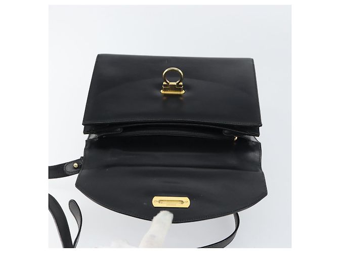 Borsa a Spalla Salvatore Ferragamo Gancini in Pelle 2 in 1 Nera Oro Auth 156467 - vista 17