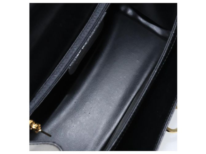 Borsa a Spalla Salvatore Ferragamo Gancini in Pelle 2 in 1 Nera Oro Auth 156467 - vista 19