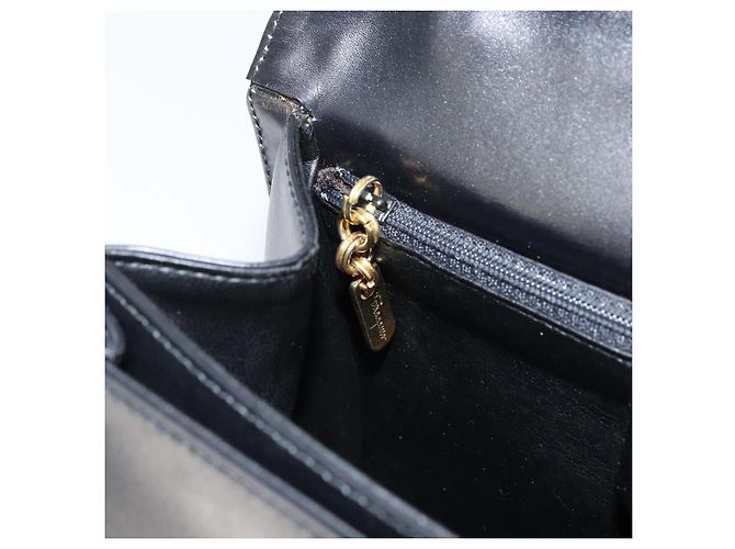 Borsa a Spalla Salvatore Ferragamo Gancini in Pelle 2 in 1 Nera Oro Auth 156467 - vista 22