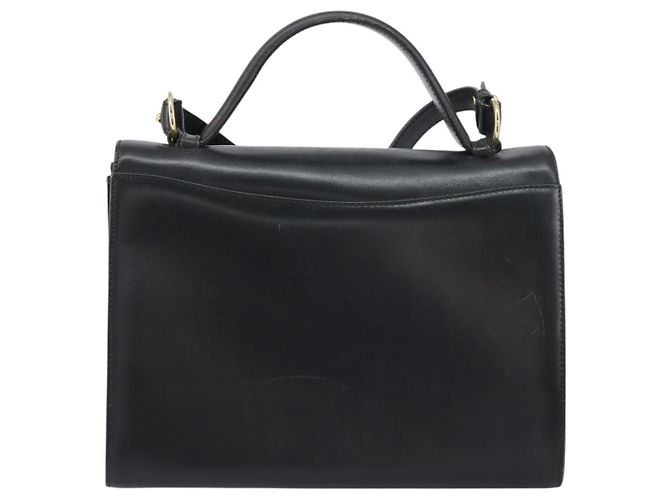 Borsa a Spalla Salvatore Ferragamo Gancini in Pelle 2 in 1 Nera Oro Auth 156467 - vista 3