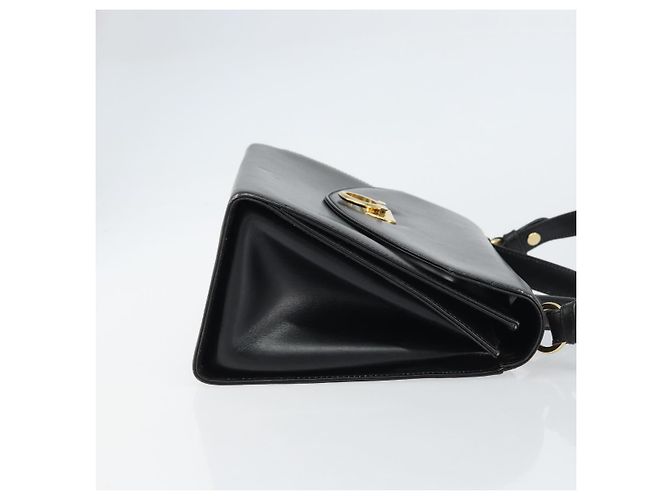Borsa a Spalla Salvatore Ferragamo Gancini in Pelle 2 in 1 Nera Oro Auth 156467 - vista 4
