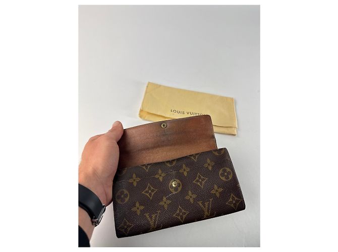 Vintage Louis Vuitton Leather Monogram Wallet Brown - view 3