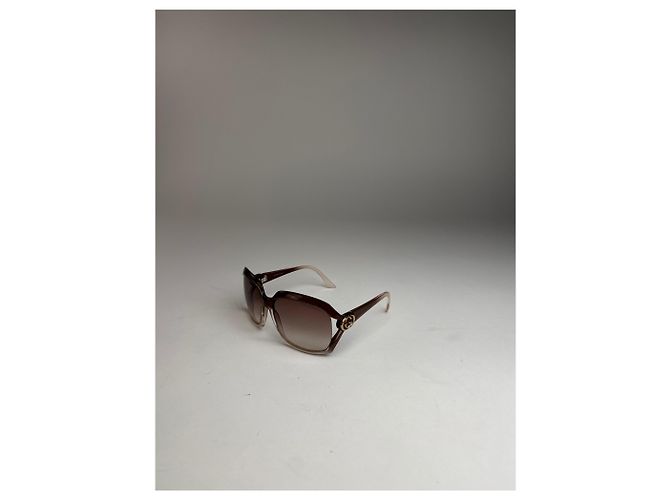 Vintage Gucci Übergroße Sonnenbrille Schwarz Beige - Ansicht 13