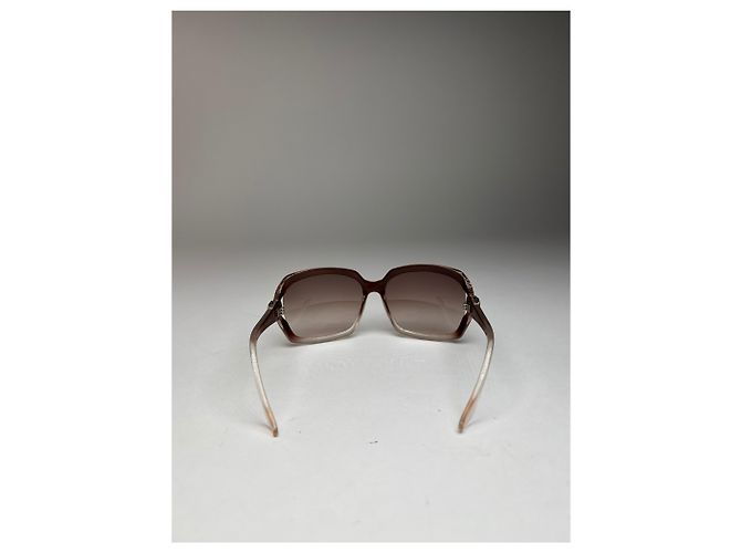 Vintage Gucci Übergroße Sonnenbrille Schwarz Beige - Ansicht 5