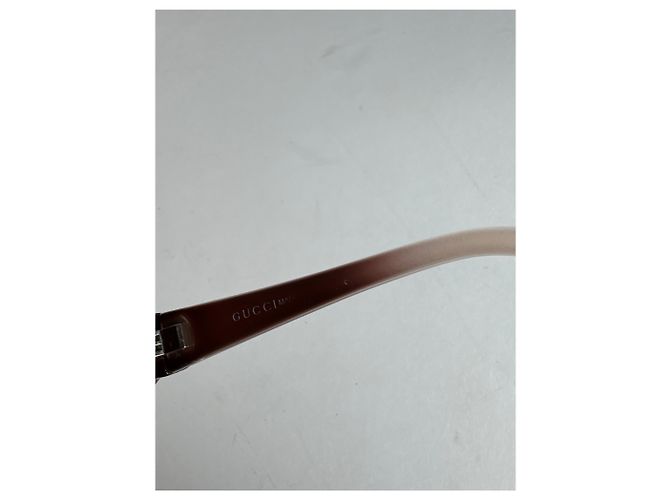 Vintage Gucci Übergroße Sonnenbrille Schwarz Beige - Ansicht 7