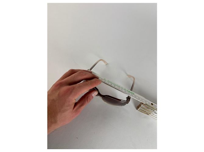 Vintage Gucci Übergroße Sonnenbrille Schwarz Beige - Ansicht 8